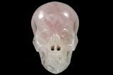 Realistic, Polished Brazilian Rose Quartz Crystal Skull #116291-2
